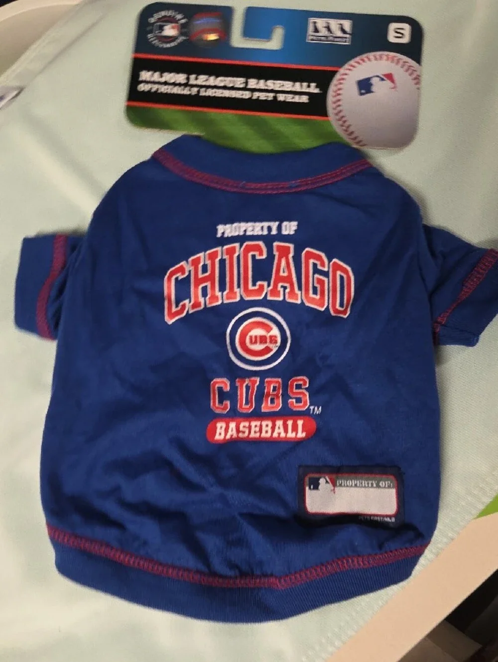 MLB Chicago Cubs Royal Blue Pet Tee with Red & White Trim